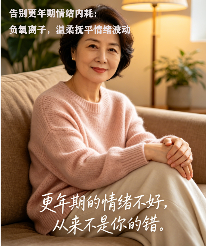 告别更年期情绪内耗：负氧离子，温柔抚平情绪波动