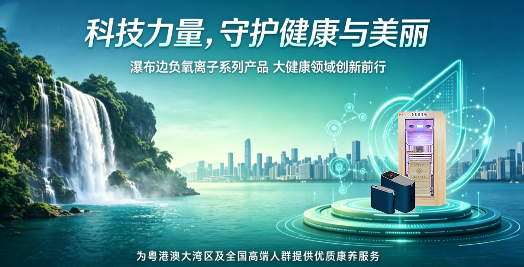 重磅启幕｜瀑布边-负氧离子 1200㎡旗舰体验店落户粤港澳，连锁布局引领高端康养新范式